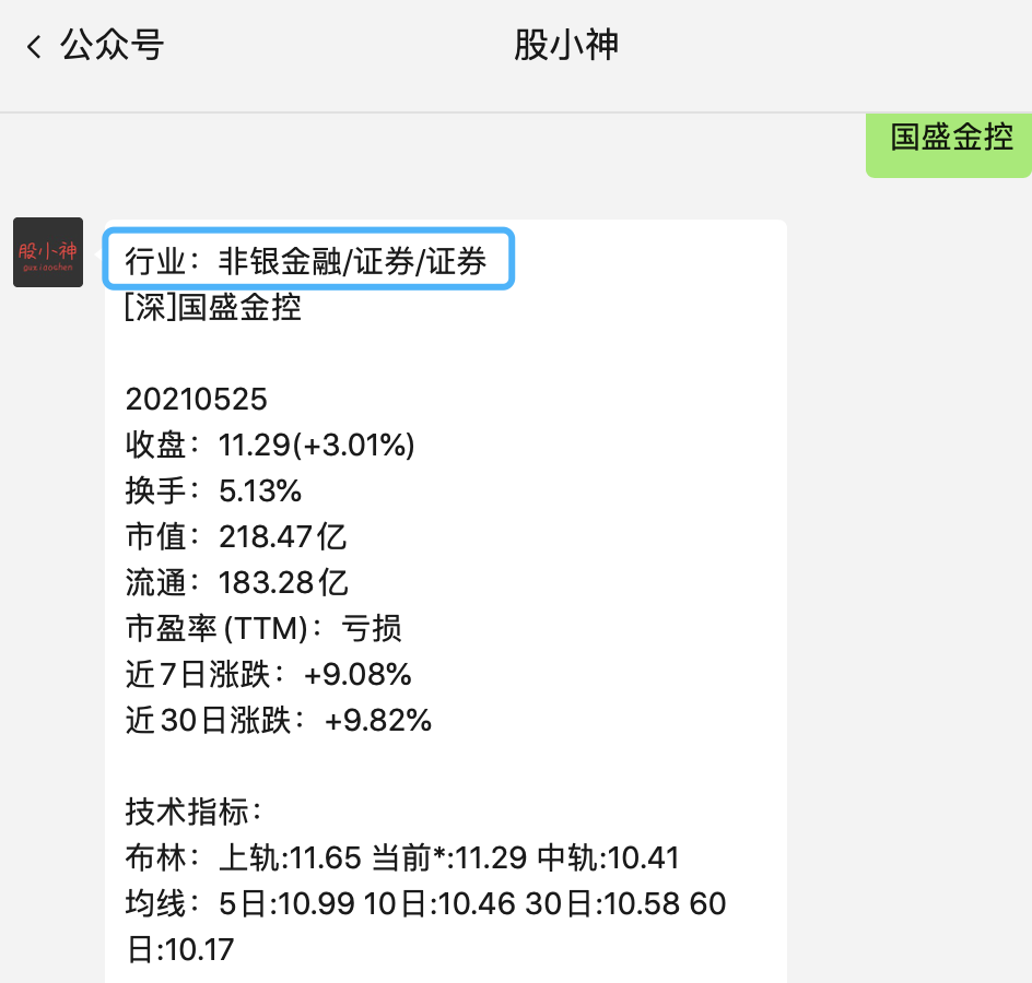 查询个股申万行业分类