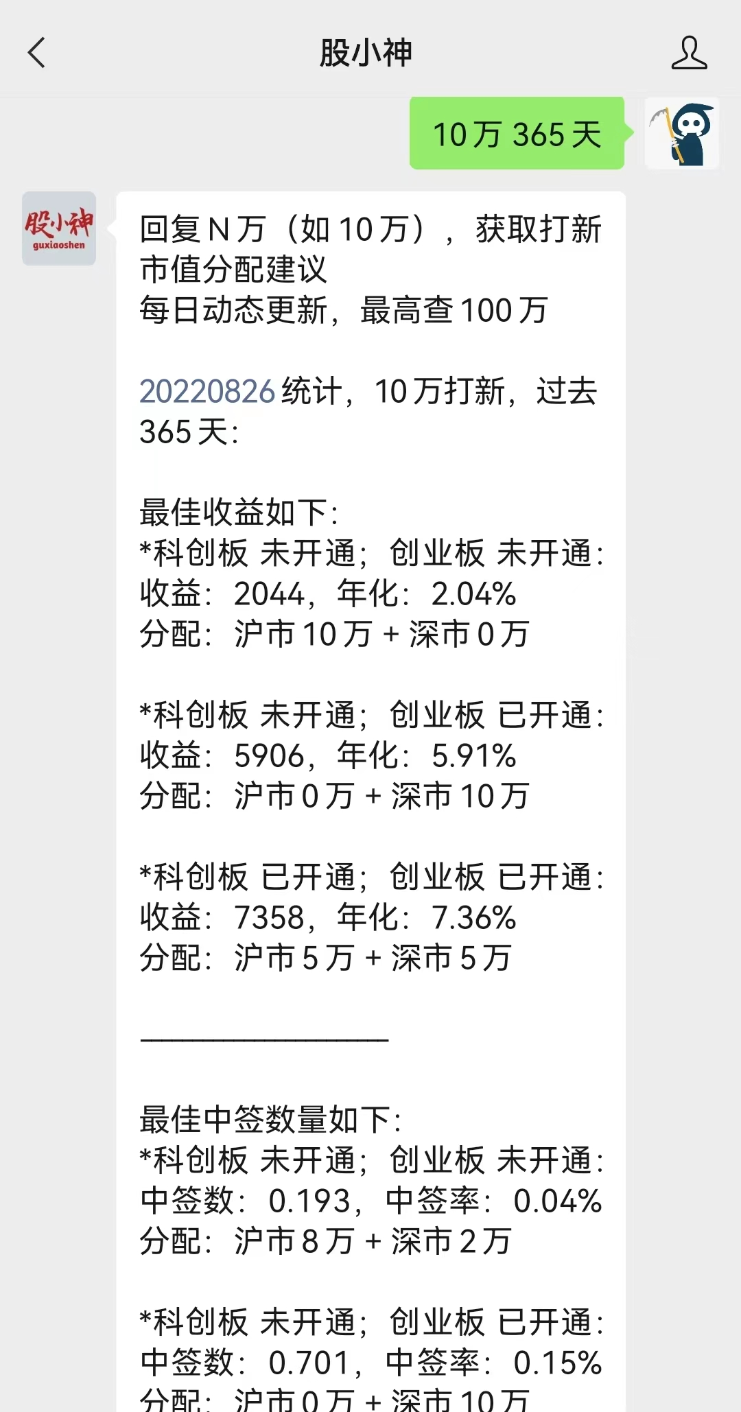 打新最佳市值分配&收益查询（20220826）